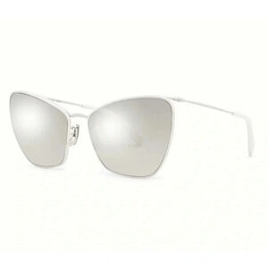 CELINE WHITE SILVER MIRRORED BUTTERFLY SUNGLASSES CL40069U